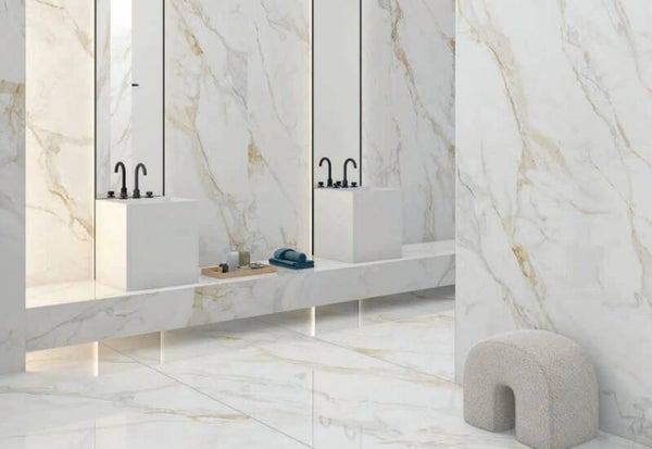 Marshall White en Gold 120x120 cm in glans en satin