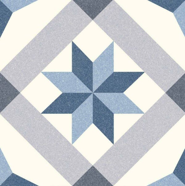 Patroontegel Riviera Menton Blue 25x25 cm