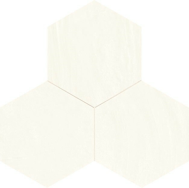 Decostyle hexagon tegel wit in glans en mat 25x22 cm