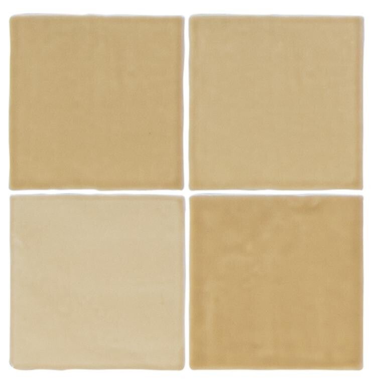 Handvorm wandtegel Sense Mustard 13x13 cm en 6,5x39,6 cm
