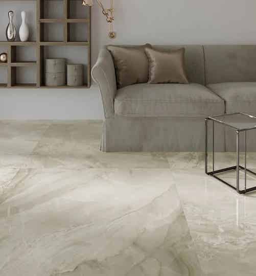 Vloertegel Clothy hoogglans diverse kleuren 120x120 cm
