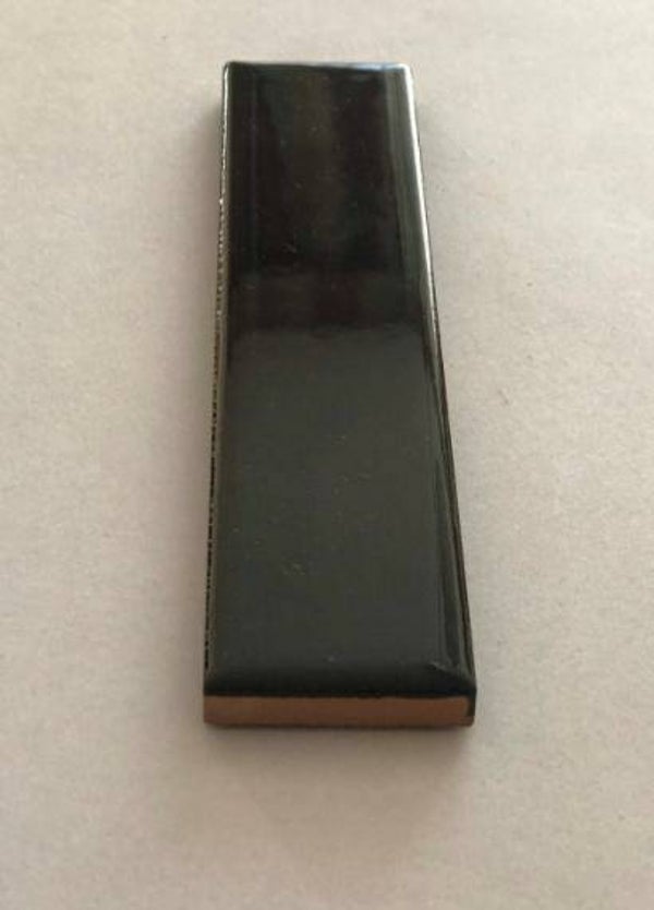 Platte strip zwart glans 3x15 cm