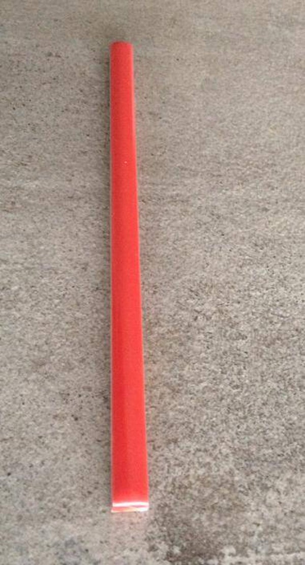 Potloodstrip rood glans 1,2x20 cm en 1x20 cm