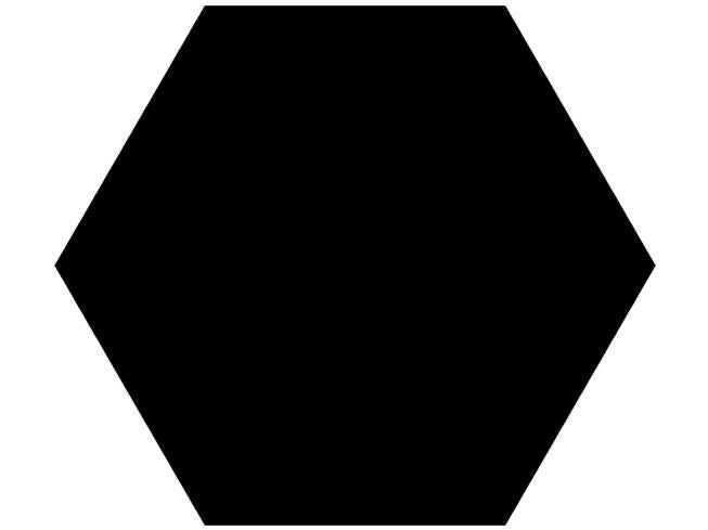 Hexagon Basic Black 22x25 cm