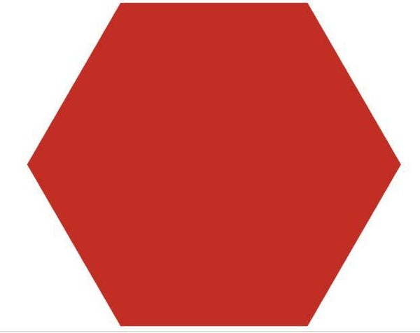Hexagon Basic Red 22x25 cm