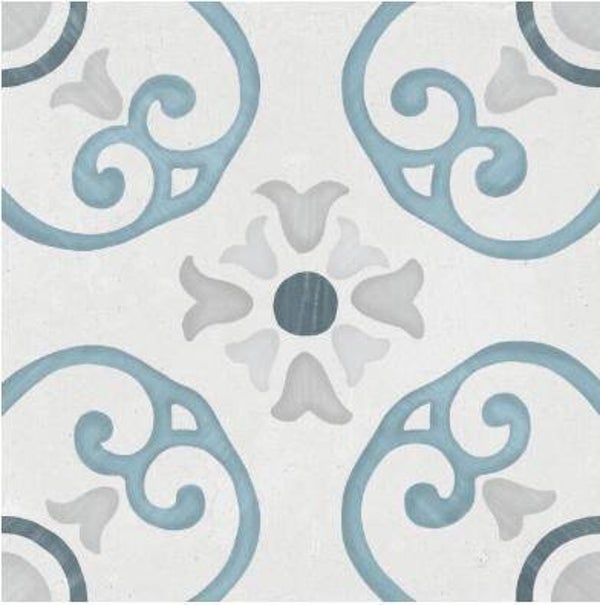 Patroontegel Sirocco blue dahlia 22,3x22,3 cm