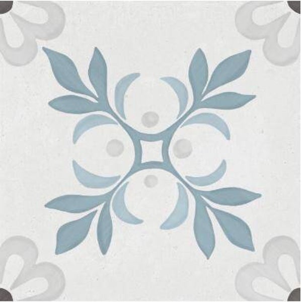 Patroontegel Sirocco blue garden 22,3x22,3 cm