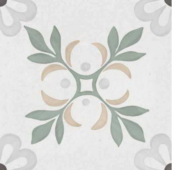 Patroontegel Sirocco green garden 22,3x22,3 cm