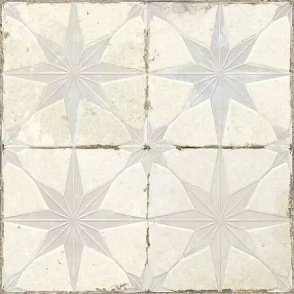 Patroontegel Star White 45x45 cm