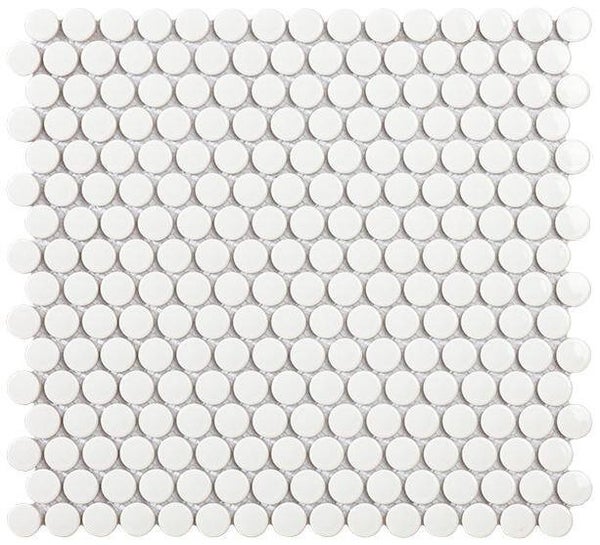 Mozaiek Penny wit glans 31,5x29,4 cm