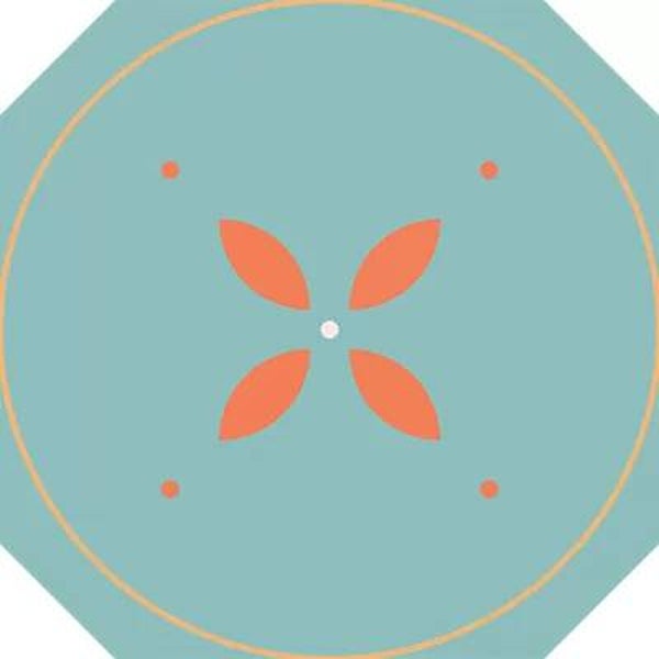 Vloertegel Octagon Tender Turquoise 20x20 cm