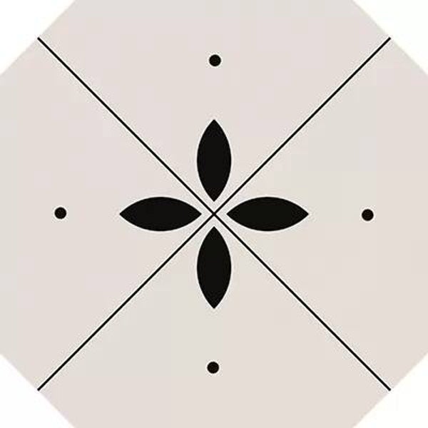 Vloertegel Octagon Cream decor 4 20x20 cm