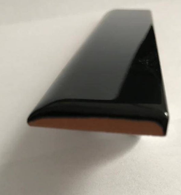 Platte strip met afronding zwart glans 5x15 cm