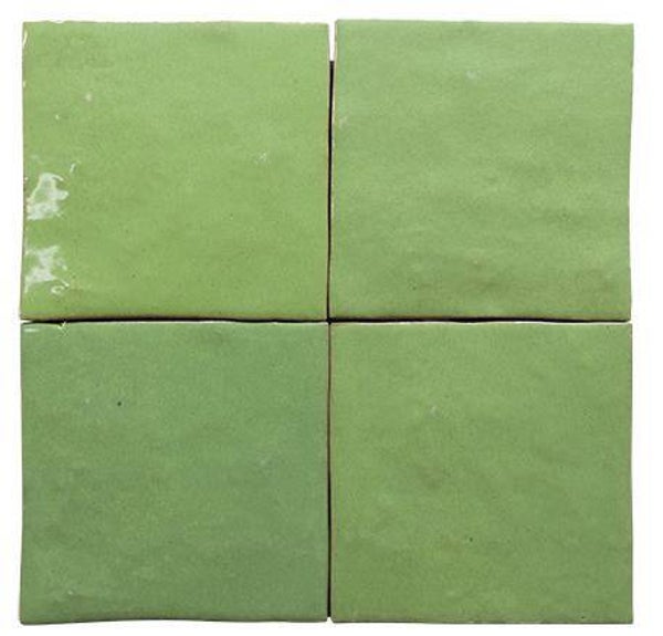 Zelliges verde hierba 10x10 cm