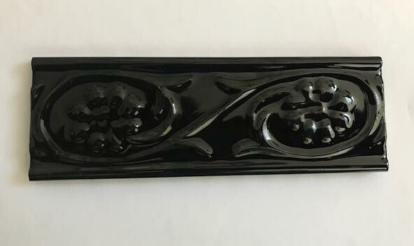 Sierstrip met reliëf petalo negro 5x15 cm