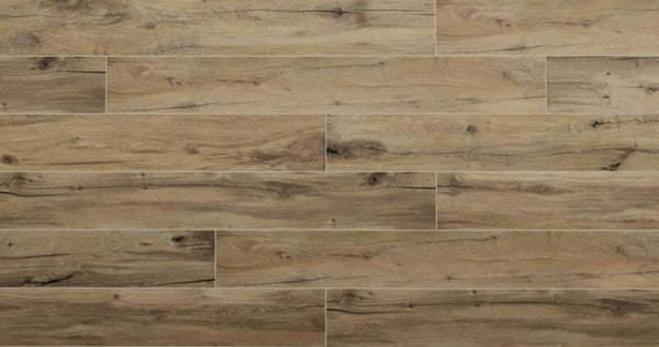 Vloertegel Nordik Wood Brown 20x120 cm