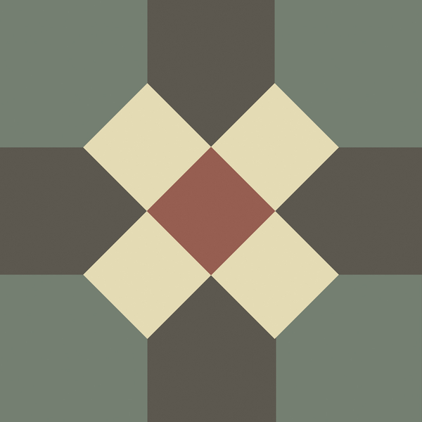 Zement Fliese Warwick Green 14x14 cm