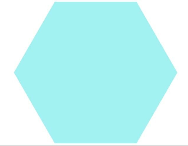 Hexagon Basic Aqua 22x25 cm