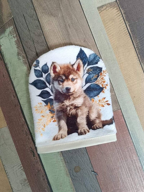 Gant de toilette loup