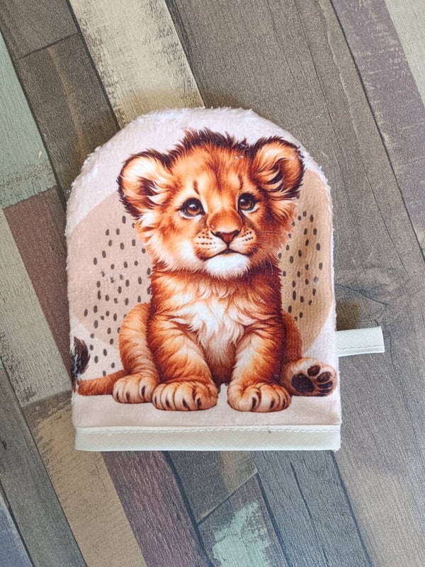 Gant de toilette lion