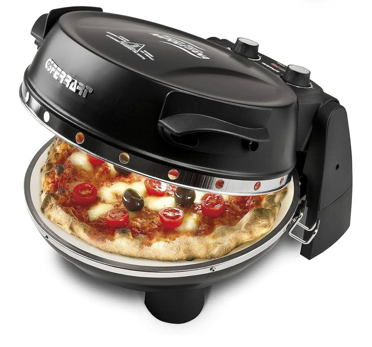 G3 Ferrari G10032 Pizzeria Snack Napoletana Forno Pizza Plus Evo, Doppia Pietra Refrattaria, Diametro 31 cm, 1200 W