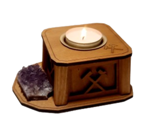 Teelicht "mit Amethyst"