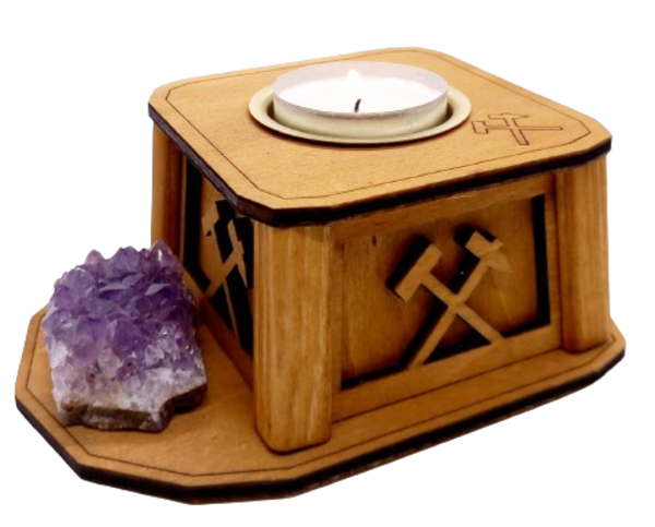 Teelicht "mit Amethyst"