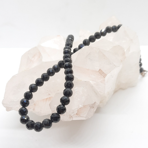 Kette Turmalin schwarz facettiert 45 cm