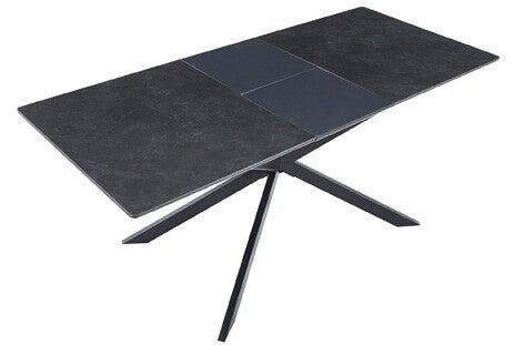 MESA COMEDOR EXTENSIBLE VULCANO 140 - 180 X 80 CM CERAMIC NEGRO / NEGRO.