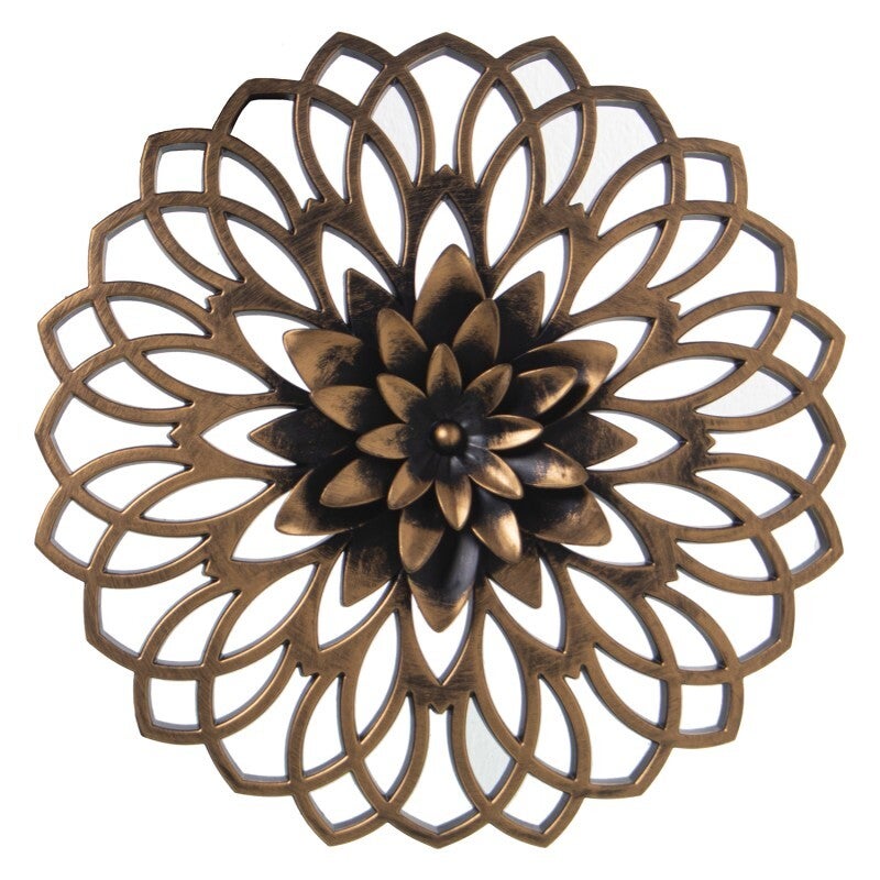 Set 3 Adornos Pared Melamina Dorada Envejecida Ø25cm