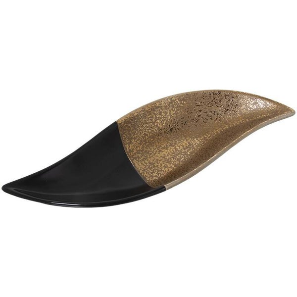 Centro Cerámica Negro/oro 41x14x6cm
