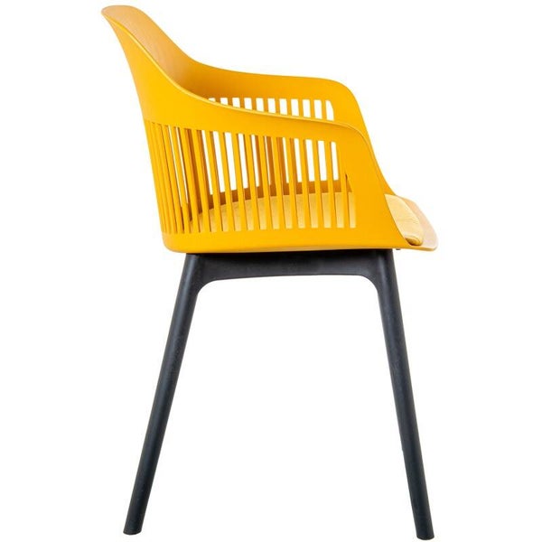 Silla Pp Amarilla C/cojín Pu 58x54x83cm Alt. Asiento:48cm