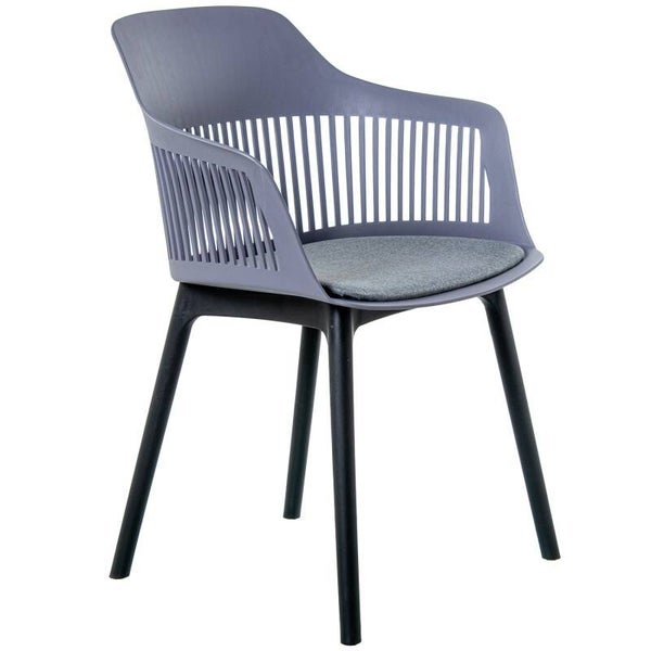 Silla Pp Gris Oscura C/cojín Pu 58x54x83cm Alt. Asiento:48cm