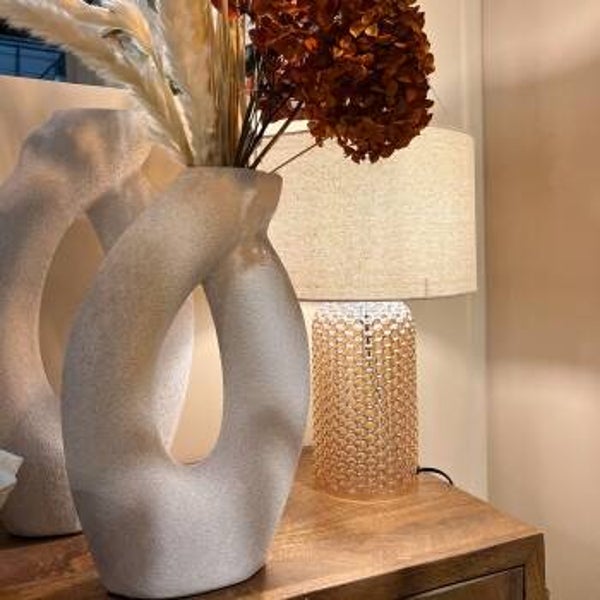 Set 2 Jarrones Beige Arena 27x9x47+24x9x40cm