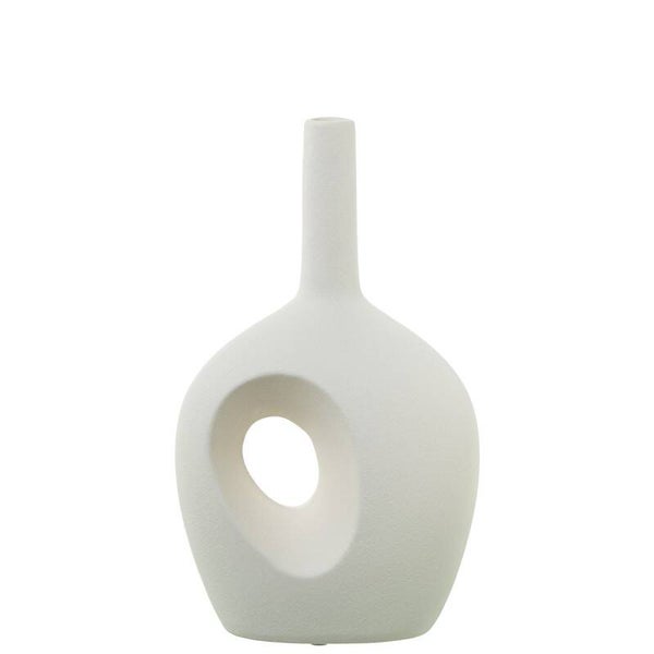 Jarron Ceramica Agujero 31cm Crema 18x12x31cm