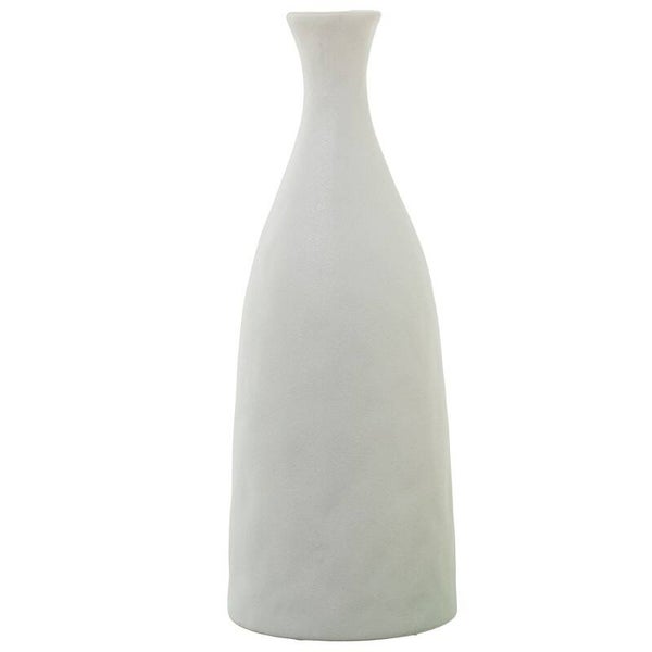 Jarron Ceramica Botella 36cm Crema Rugosa Ø14x36cm