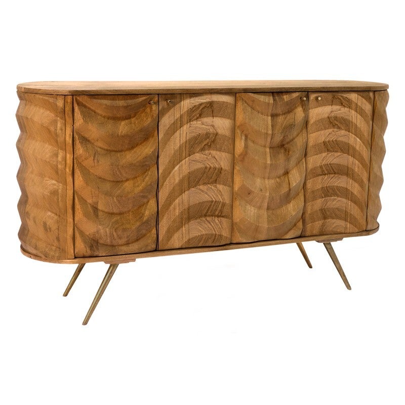 Aparador Madera Mango C/4 Puertas 152x42x85cm