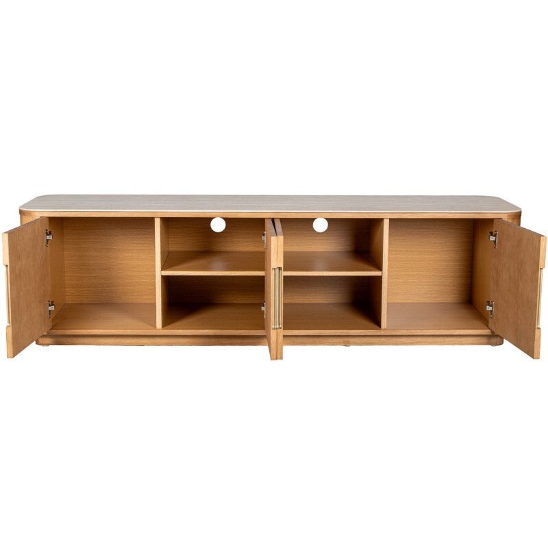 Mesa Tv Madera Roble C/4 Puertas 180x45x51cm