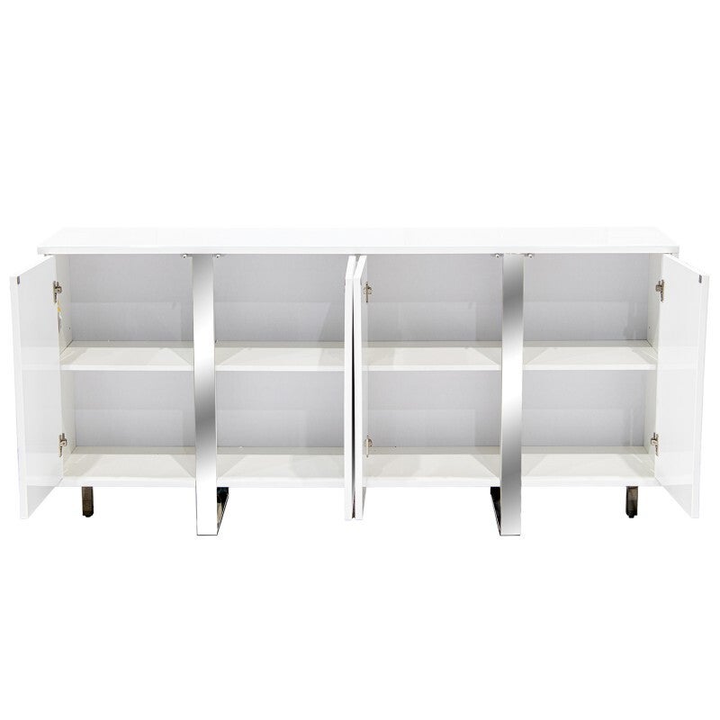 Aparador Madera Blanco C/4 Puertas +91231 180x40x85cm