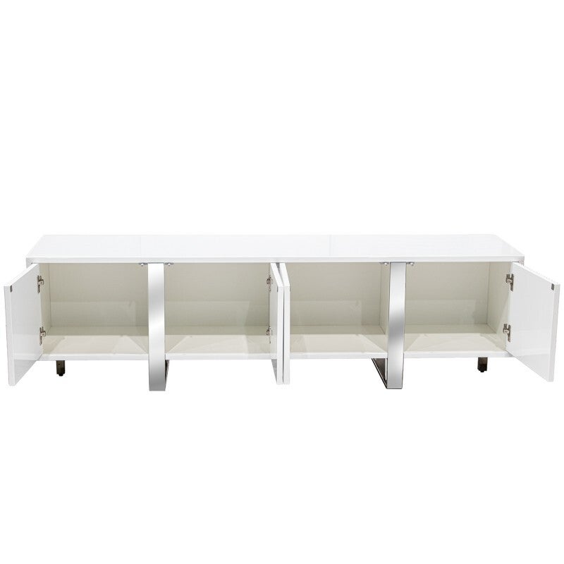 Mesa Tv Madera Blanco C/4 Puertas +91232 180x45x55cm
