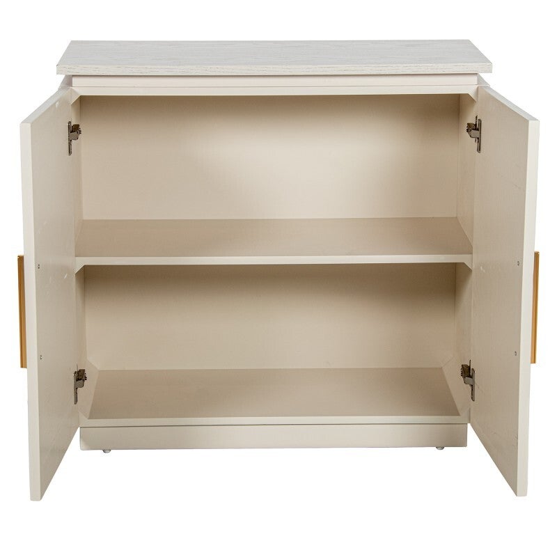 Mueble Entrada Madera C/2 Puertas Color Beige 80x35x76cm