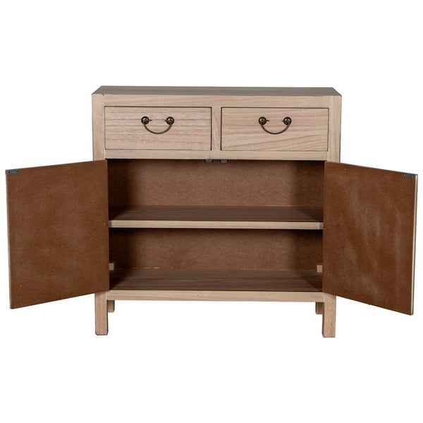 Mesa Entrada C/2 Cajones Y 2 Puertas Madera Natural 80x30x81cm Dm+paulownia