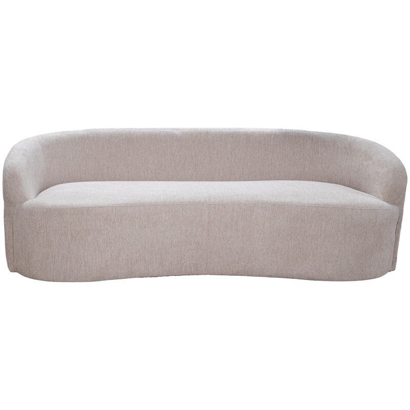 Sofa 3 Plazas Madera Tela Blanca 215x68x82cm Alt.asiento:44cm
