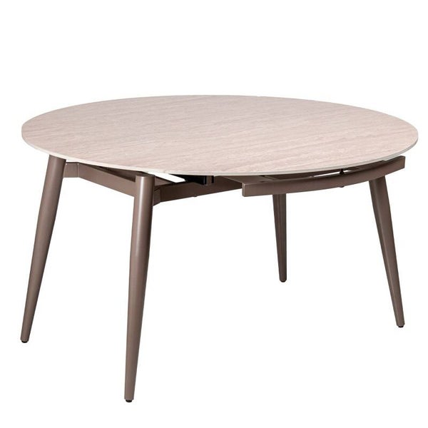Mesa Comedor Extensible Piedra Sinterizada C/patas Metal 85-135x135x75cm
