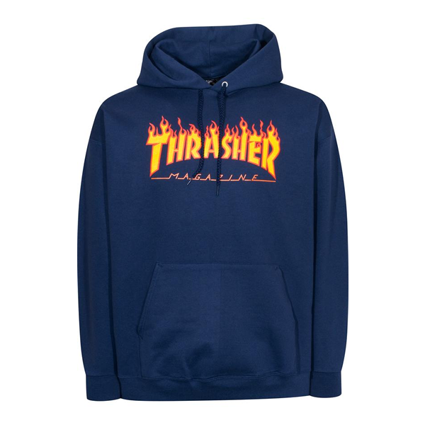 Thrasher Flame Logo Hoodie - Navy