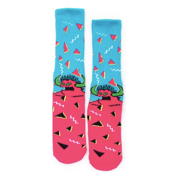 Toy Machine Crew Socks 80’s Monster Big Stripe Grey