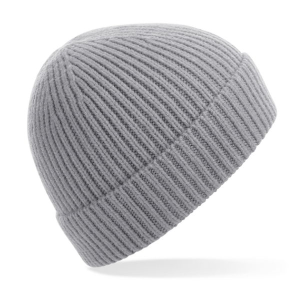 Beechfield Engineered Knit Ribbed Beanie - Light grey