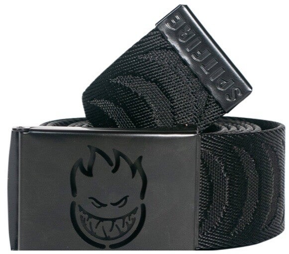 Spitfire Bighead Cut Out Crescent Jaquard Web Belt Black/Black