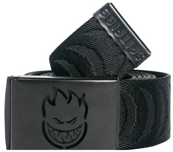 Spitfire Bighead Cut Out Crescent Jaquard Web Belt Black/Black