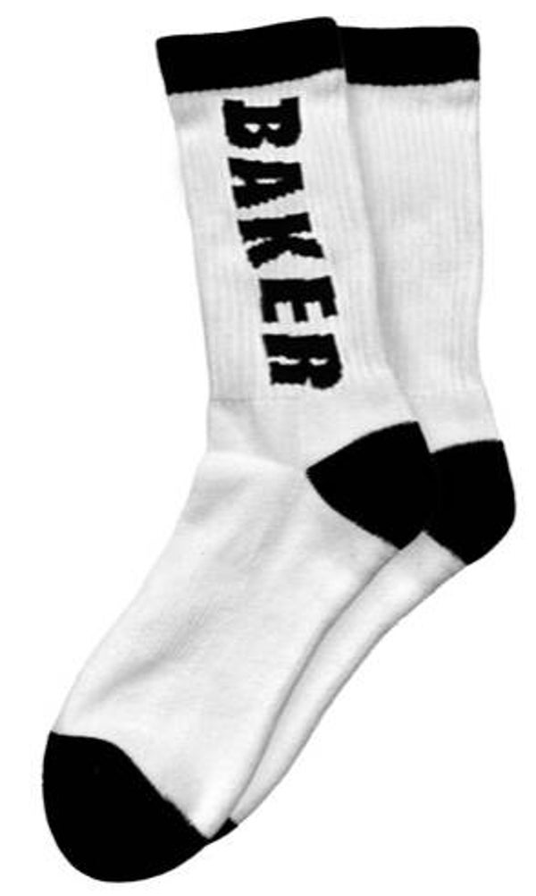 Baker Black Letters White Socks - One size